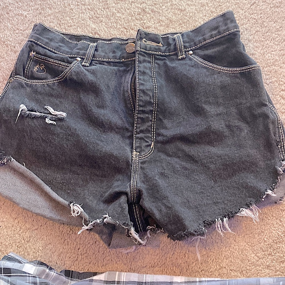 distressed denim shorts